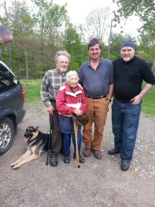 Anne & Dave with Joe, Randy & Flick the dog