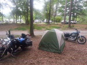 One of our tents on rocky Raccoon ground