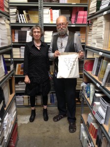 Proudly holding my Small Press Distribution tote bag