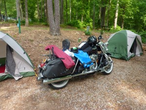 Camping out beside my noble bike