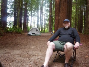 Well-earned rest amid redwoods